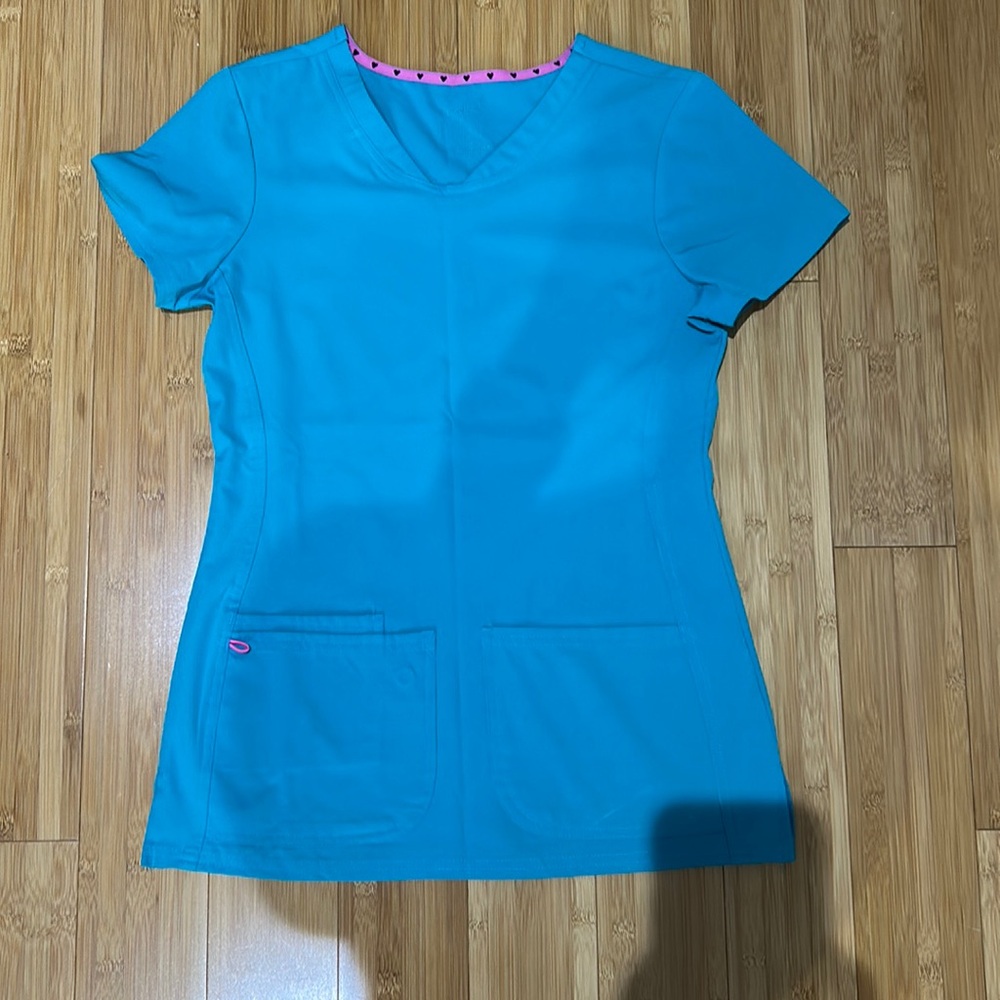 Heartsoul Teal Scrub Top, Extra Small